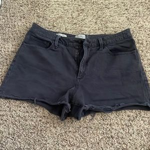 Black fray Jean shorts